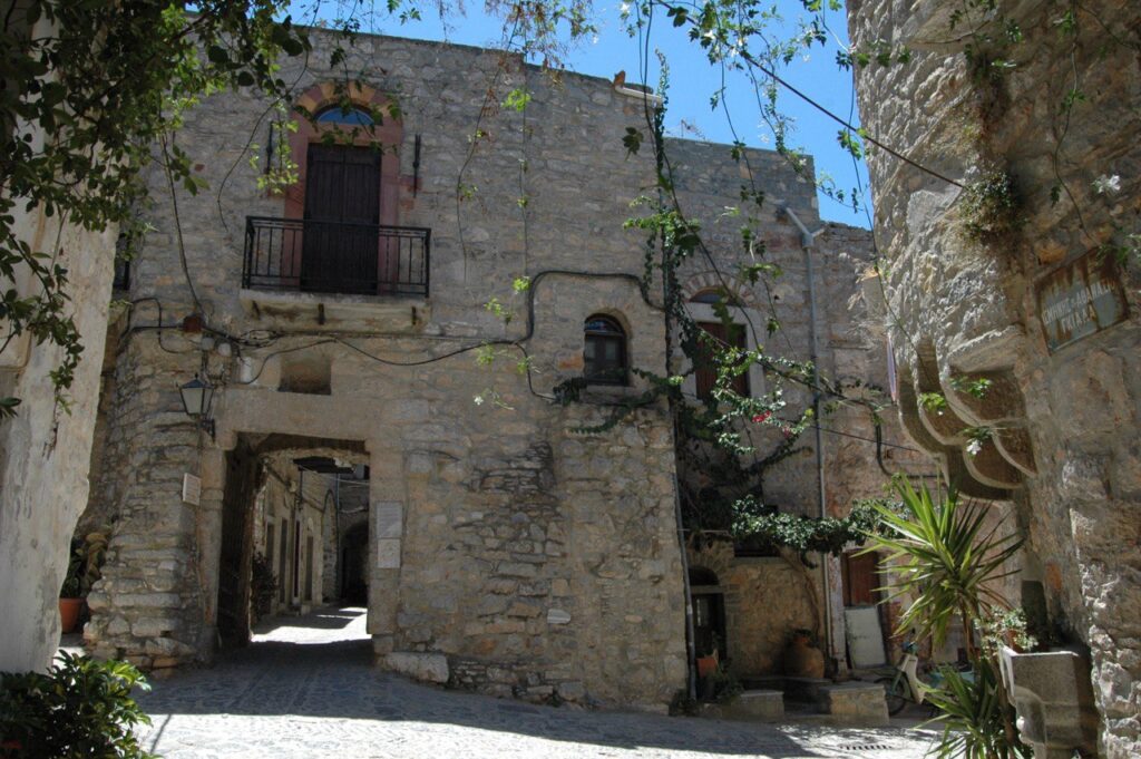 The eastern entrance gate to the medieval village of Mesta